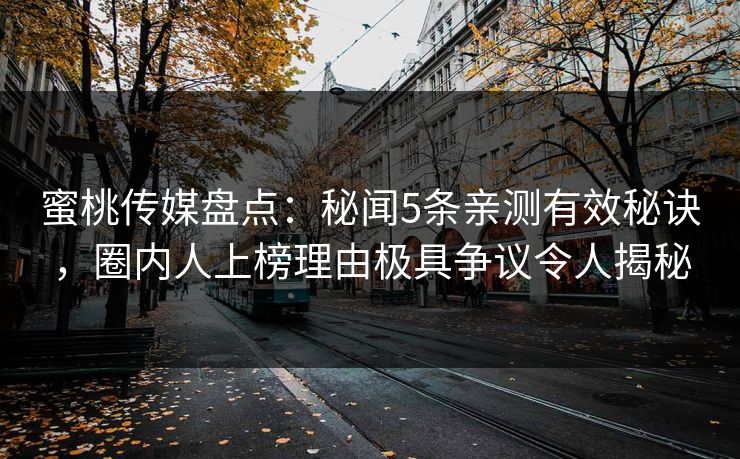 蜜桃传媒盘点：秘闻5条亲测有效秘诀，圈内人上榜理由极具争议令人揭秘