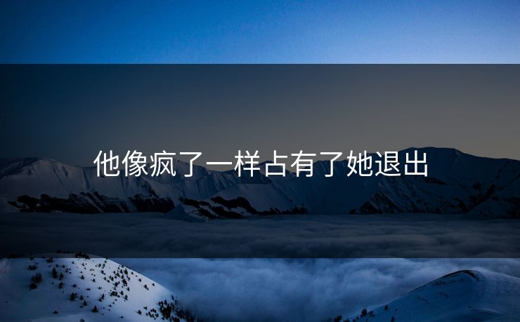 他像疯了一样占有了她退出 他像疯了一样占有了她退出
