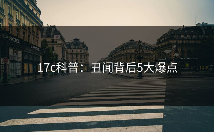 17c科普：丑闻背后5大爆点